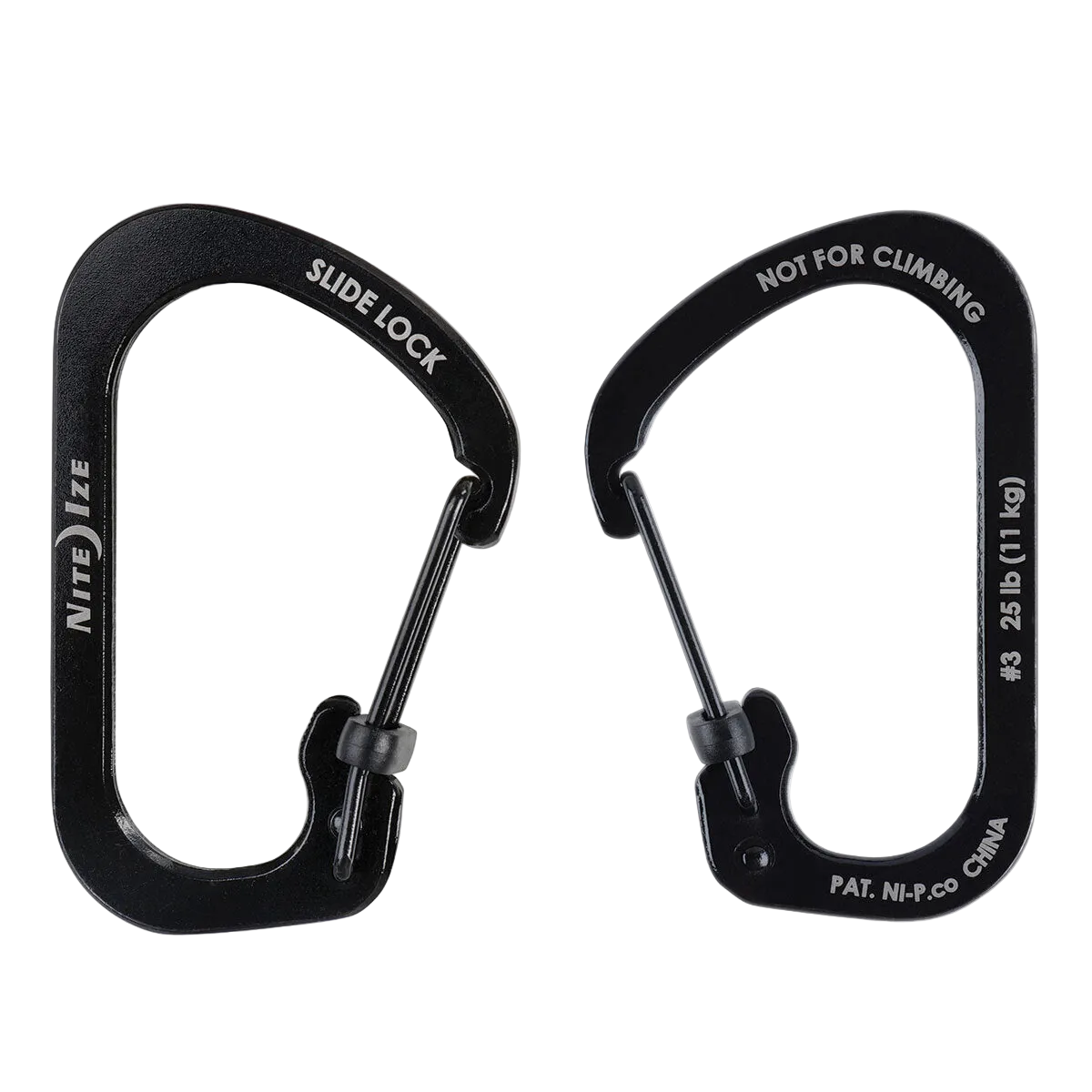 Nite Ize - SlideLock Carabiner #3 | Black Stainless Steel