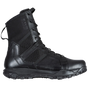 A single black tactical combat boot shown in a side profile view against a solid white background.