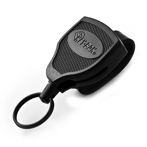 KEY-BAK - Super48 Heavy Duty Retractable Keychain with Ball-Joint Lock | Leather Loop