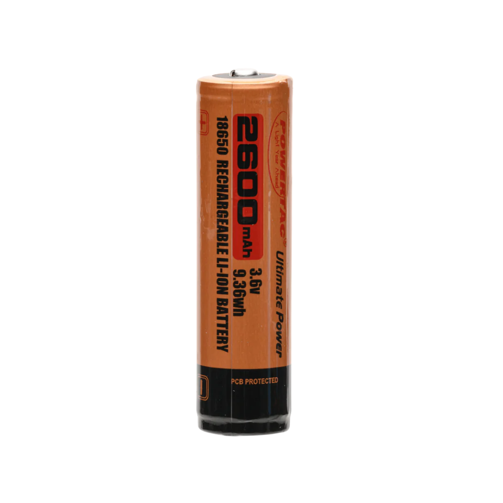 Powertac - 2600 mAh Lithium-ion 18650 Rechargeable Battery