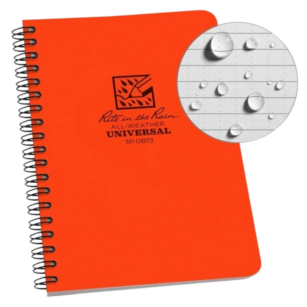 Rite in the Rain - 4.625 x 7 Side Spiral Notebook Universal | Blaze Orange