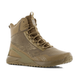 Reebok Nano X1 Adventure 6 tactical side zip boot in coyote, angled view of the outer side