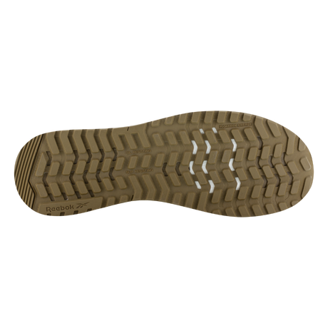 Reebok Nano X1 Adventure 6 tactical side zip boot in coyote, view of the outsole tread from below