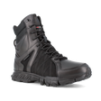Reebok Trailgrip Tactical 8 side zip waterproof boot in black, angled view of the outer side