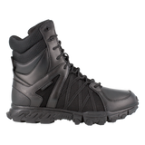 Reebok Trailgrip Tactical 8 side zip waterproof boot in black, side view of the outer side
